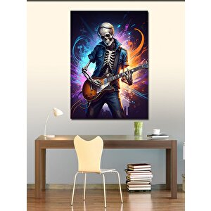 Kanvas Tablo Gitar Çalan İskelet 70x100 cm