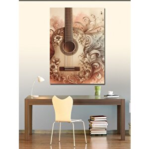 Kanvas Tablo Desenli Gitar 70x100 cm