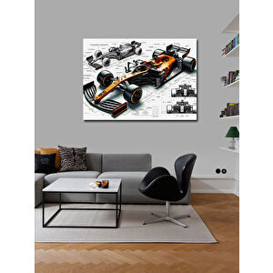 Kanvas Tablo Formula 1 Teknik Çizimi 70x100 cm