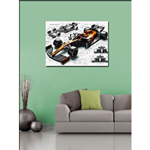 Kanvas Tablo Formula 1 Teknik Çizimi 70x100 cm