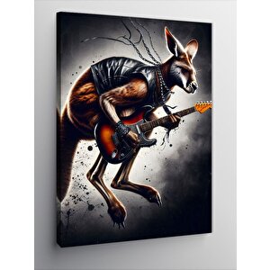Kanvas Tablo Gitar Çalan Kanguru 100x140 cm