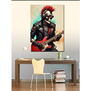 Kanvas Tablo Punk İskelet Gitarcı 70x100 cm