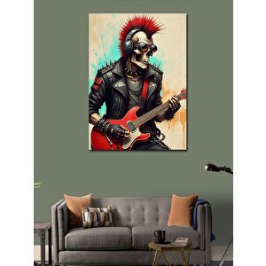 Kanvas Tablo Punk İskelet Gitarcı 70x100 cm