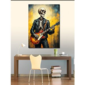 Kanvas Tablo Gitar Çalan İskelet 70x100 cm