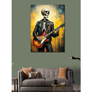 Kanvas Tablo Gitar Çalan İskelet 70x100 cm