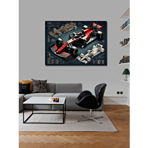 Kanvas Tablo Formula 1 Araç Teknik Çizimi