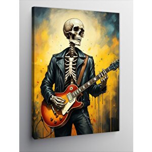 Kanvas Tablo Gitar Çalan İskelet 50x70 cm