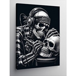 Kanvas Tablo İskelet Ve Gitar 50x70 cm