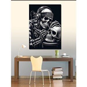 Kanvas Tablo İskelet Ve Gitar 50x70 cm