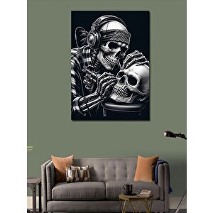 Kanvas Tablo İskelet Ve Gitar 50x70 cm