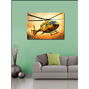 Kanvas Tablo Sarı Kurtarma Helikopteri 70x100 cm