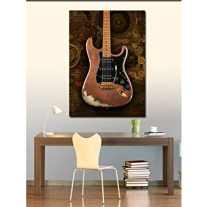 Kanvas Tablo Eski Ahşap Gitar 50x70 cm