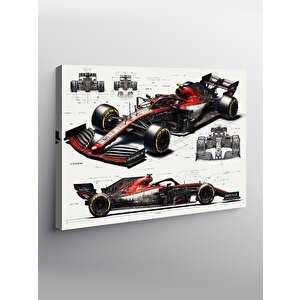 Kanvas Tablo Teknik Formula 1 Araç Çizimi 50x70 cm
