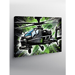Kanvas Tablo Yeşil Helikopter Aksiyonu 50x70 cm