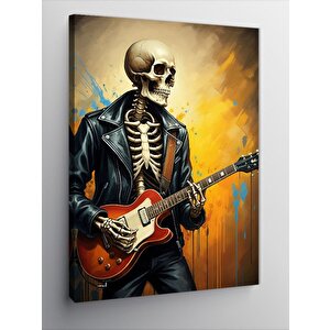 Kanvas Tablo Gitar Çalan İskelet 50x70 cm