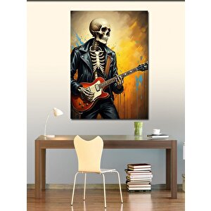 Kanvas Tablo Gitar Çalan İskelet 50x70 cm