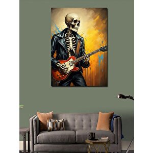 Kanvas Tablo Gitar Çalan İskelet 50x70 cm
