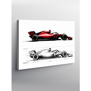 Kanvas Tablo Kırmızı Formula 1 Araç Tasarımı 100x140 cm