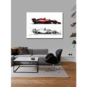 Kanvas Tablo Kırmızı Formula 1 Araç Tasarımı 100x140 cm
