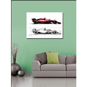 Kanvas Tablo Kırmızı Formula 1 Araç Tasarımı 100x140 cm