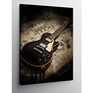 Kanvas Tablo Klasik Siyah Gitar 50x70 cm