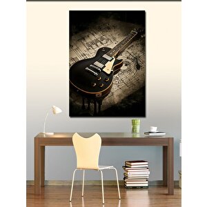 Kanvas Tablo Klasik Siyah Gitar 50x70 cm
