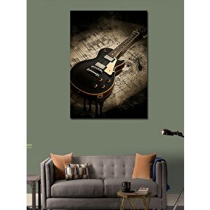 Kanvas Tablo Klasik Siyah Gitar 50x70 cm