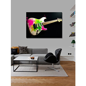 Kanvas Tablo Renkli Elektro Gitar Tasarımı 70x100 cm