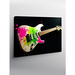 Kanvas Tablo Renkli Elektro Gitar Tasarımı 50x70 cm