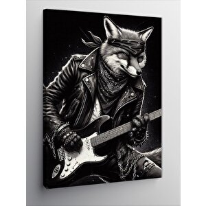 Kanvas Tablo Gitar Çalan Kurt 100x140 cm