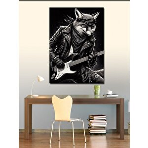 Kanvas Tablo Gitar Çalan Kurt 100x140 cm