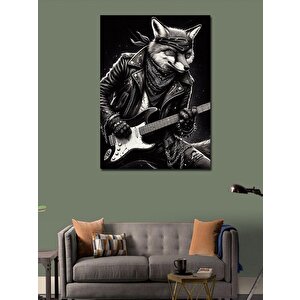 Kanvas Tablo Gitar Çalan Kurt 100x140 cm