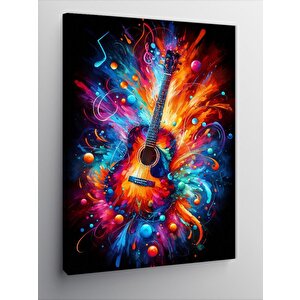 Kanvas Tablo Ateşli Gitar 50x70 cm