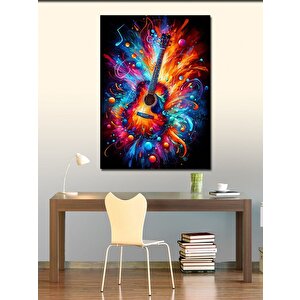 Kanvas Tablo Ateşli Gitar 100x140 cm