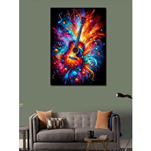Kanvas Tablo Ateşli Gitar 100x140 cm