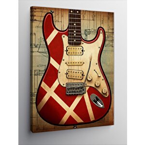 Kanvas Tablo Kırmızı Gitar 100x140 cm