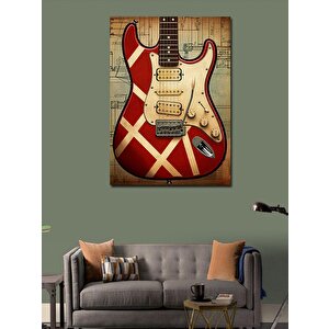 Kanvas Tablo Kırmızı Gitar 100x140 cm