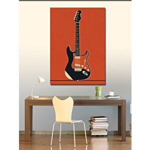 Kanvas Tablo Minimalist Elektrik Gitarı 100x140 cm
