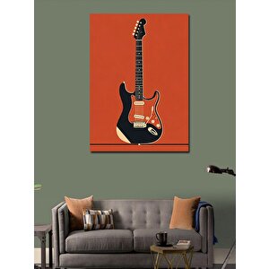 Kanvas Tablo Minimalist Elektrik Gitarı 100x140 cm