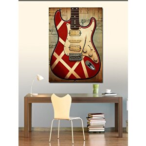 Kanvas Tablo Kırmızı Gitar 50x70 cm