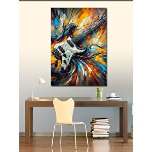 Kanvas Tablo Alevli Gitar 100x140 cm