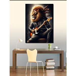 Kanvas Tablo Gitar Çalan Aslan