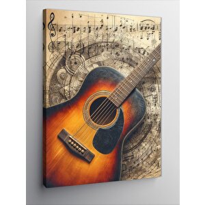 Kanvas Tablo Müzikal Gitar 70x100 cm