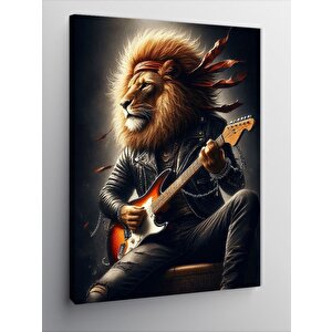 Kanvas Tablo Gitar Çalan Aslan 70x100 cm