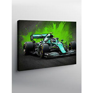 Kanvas Tablo Yeşil Formula 1 Aracı 100x140 cm
