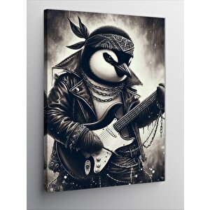 Kanvas Tablo Gitar Çalan Penguen 100x140 cm