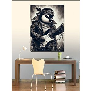 Kanvas Tablo Gitar Çalan Penguen 100x140 cm
