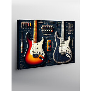 Kanvas Tablo Elektro Gitar Tasarımı 50x70 cm