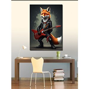 Kanvas Tablo Gitar Çalan Tilki 70x100 cm