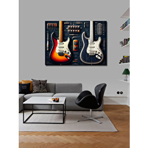 Kanvas Tablo Elektro Gitar Tasarımı 70x100 cm